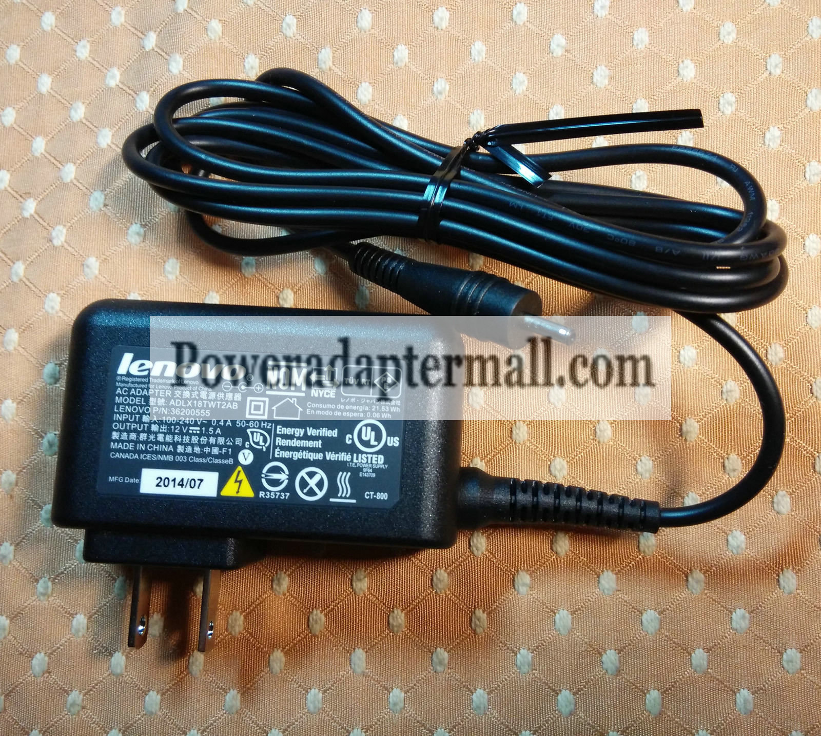 Original 12V 1.5A Lenovo Miix 2 10 ADLX18TWT2AB AC Adapter - Click Image to Close